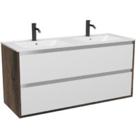 ЗОВ Тумба с умывальником Парма 120 P120LA0MWMC1A-OL120 (аттик/белый матовый/алюминий)