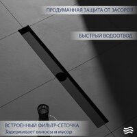 Трап/канал Lauter 2120192-KMB 900x70 (черный матовый) - Превью изображения №3 — Интернет-магазин Time-Shop