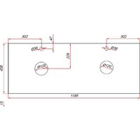  ЗОВ Тумба под умывальник Дион 120 D120LHO0M9003MKV5-KP13W (белый матовый/дуб) - Превью изображения №5 — Интернет-магазин Time-Shop