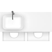  ЗОВ Тумба под умывальник Дион 120 D120LHO0M9003MKV5-KP13W (белый матовый/дуб) - Превью изображения №2 — Интернет-магазин Time-Shop