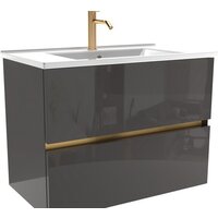 ЗОВ Тумба с умывальником Лира 100 L100MWFMLGVG-OL100 (грифель глянец)