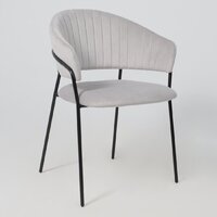 Стул с подлокотниками Алвест AV 433 (светло-серый бархат H-09/черный) - Превью изображения №8 — Интернет-магазин Time-Shop