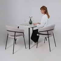 Стул с подлокотниками Алвест AV 433 (светло-серый бархат H-09/черный) - Превью изображения №3 — Интернет-магазин Time-Shop