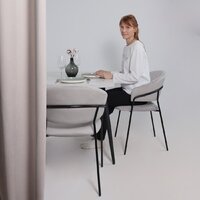 Стул с подлокотниками Алвест AV 433 (светло-серый бархат H-09/черный) - Превью изображения №2 — Интернет-магазин Time-Shop