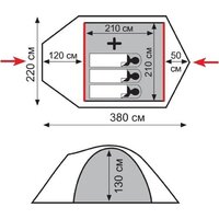 Треккинговая палатка Tramp Lite Camp 3 - Превью изображения №2 — Интернет-магазин Time-Shop