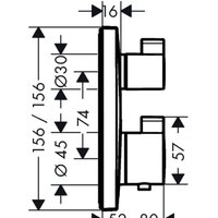 Смеситель Hansgrohe Ecostat Square 15714000 - Превью изображения №2 — Интернет-магазин Time-Shop