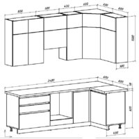 Готовая кухня ВерсоМебель Эко Премиум 1.2x2.4 правая (пудровый/ст. тунис) - Превью изображения №8 — Интернет-магазин Time-Shop