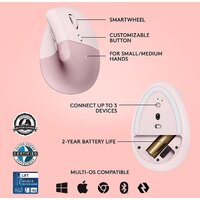 Вертикальная мышь Logitech Lift (розовый) - Превью изображения №6 — Интернет-магазин Time-Shop