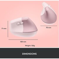 Вертикальная мышь Logitech Lift (розовый) - Превью изображения №9 — Интернет-магазин Time-Shop
