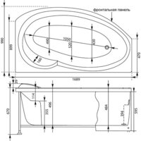 Ванна Aquanet Jersey 170x90 R - Превью изображения №4 — Интернет-магазин Time-Shop