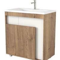 Дабер Тумба под умывальник 015 Тобага/Эридан 80 Т15.8Т.0.21 (дуб галифакс/белый)