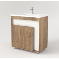  Дабер Тумба под умывальник 015 Тобага/Эридан 80 Т15.8Т.0.21 (дуб галифакс/белый) - Превью изображения №2 — Интернет-магазин Time-Shop