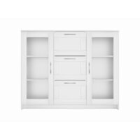 Комод Mio Tesoro Сириус 2 двери со стеклом и 3 ящика 117x95 2.02.03.380.1 (белый) - Превью изображения №2 — Интернет-магазин Time-Shop