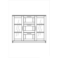 Комод Mio Tesoro Сириус 2 двери со стеклом и 3 ящика 117x95 2.02.03.380.1 (белый) - Превью изображения №4 — Интернет-магазин Time-Shop