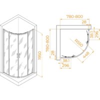 Душевой уголок RGW PA-52 03085288-11 80x80 (хром/прозрачное стекло) - Превью изображения №2 — Интернет-магазин Time-Shop