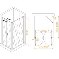 Душевой уголок RGW PA-144B (PA-104B+Z-050-2B+O-204B) 060814480-14 80x100 (черный/прозрачное стекло) - Превью изображения №2 — Интернет-магазин Time-Shop