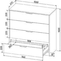 Комод Интерлиния Концепт КТ-К100 (белый платинум/белый платинум) - Превью изображения №5 — Интернет-магазин Time-Shop