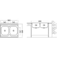 Кухонная мойка Ukinox Стандарт STM800.600 20--6C 3C - Превью изображения №2 — Интернет-магазин Time-Shop