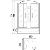 Душевая кабина River Temza 150/150/55 MT - Превью изображения №2 — Интернет-магазин Time-Shop