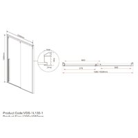 Душевая дверь Vincea Lugano VDS-1L130CLB-1 (черный/прозрачное) - Превью изображения №5 — Интернет-магазин Time-Shop