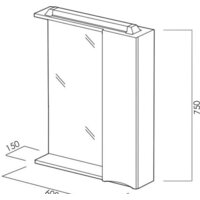  BelBagno Шкаф с зеркалом Marino-SPC-600/750-1A-BL-P-R (bianco lucido) - Превью изображения №5 — Интернет-магазин Time-Shop