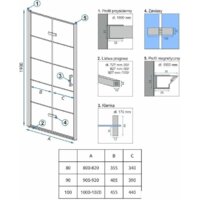 Душевая дверь Rea Molier 100 REA-K6963 (черный/прозрачное стекло) - Превью изображения №4 — Интернет-магазин Time-Shop