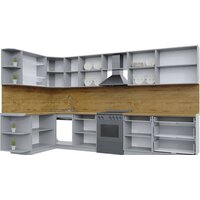 Готовая кухня Интерлиния Берес 1.7x3.6 левая (дуб королевский/бискайская сосна) - Превью изображения №2 — Интернет-магазин Time-Shop