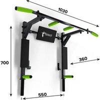 Турник с брусьями Absolute Champion Атлант с узким хватом АЧ 11908 (черный/салатовые ручки) - Превью изображения №2 — Интернет-магазин Time-Shop