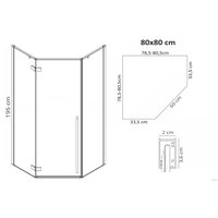 Душевой уголок Rea Diamond 80x80 - Превью изображения №9 — Интернет-магазин Time-Shop