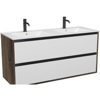 ЗОВ Тумба с умывальником Парма 120 P120LA0MWMC1B-OL120 (аттик/белый матовый/черный)