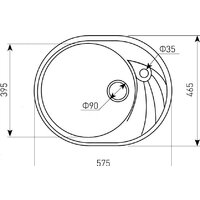 Кухонная мойка Zigmund & Shtain Kreis OV 575 (темная скала) - Превью изображения №2 — Интернет-магазин Time-Shop