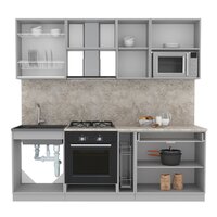 Готовая кухня Интерлиния Мила Лайт 2.2 ВТ (бетон/бетон/кастилло темный) - Превью изображения №2 — Интернет-магазин Time-Shop