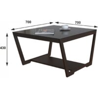 Журнальный столик Мебелик BeautyStyle 1 (венге/стекло черное) - Превью изображения №2 — Интернет-магазин Time-Shop