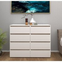 Комод Кортекс-мебель Бари 120 8ш (белый/белый/дуб сонома) - Превью изображения №3 — Интернет-магазин Time-Shop