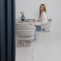 Стул с подлокотниками Алвест AV 433 (светло-серый бархат H-09/белый) - Превью изображения №2 — Интернет-магазин Time-Shop