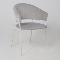 Стул с подлокотниками Алвест AV 433 (светло-серый бархат H-09/белый) - Превью изображения №6 — Интернет-магазин Time-Shop