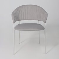 Стул с подлокотниками Алвест AV 433 (светло-серый бархат H-09/белый) - Превью изображения №5 — Интернет-магазин Time-Shop