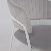 Стул с подлокотниками Алвест AV 433 (светло-серый бархат H-09/белый) - Превью изображения №9 — Интернет-магазин Time-Shop