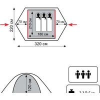 Треккинговая палатка Tramp Lite Hunter 3 - Превью изображения №2 — Интернет-магазин Time-Shop