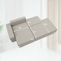 Угловой диван Лига диванов Лига-079 левый 129811L (рогожка амур 02 бежевый) - Превью изображения №12 — Интернет-магазин Time-Shop