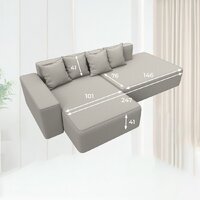 Угловой диван Лига диванов Лига-079 левый 129811L (рогожка амур 02 бежевый) - Превью изображения №9 — Интернет-магазин Time-Shop