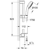 Душевой гарнитур  Grohe Tempesta Cosmopolitan 100 27576002 - Превью изображения №2 — Интернет-магазин Time-Shop