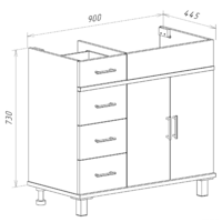  Misty Купер - 90 Тумба напольная с 4 ящ. правая, белая эмаль - П-Куп01090-0124ЯП - Превью изображения №6 — Интернет-магазин Time-Shop
