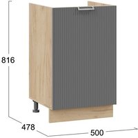 Шкаф напольный Трия Кимберли 1Н5М (дуб крафт золотой/титан) - Превью изображения №3 — Интернет-магазин Time-Shop