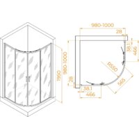 Душевой уголок RGW PA-52 03085200-11 100x100 (хром/прозрачное стекло) - Превью изображения №2 — Интернет-магазин Time-Shop
