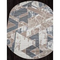 Ковер для жилой комнаты Merinos Sierra F354-OVAL-BEIGE-BLUE (1.5х1.9) - Превью изображения №4 — Интернет-магазин Time-Shop