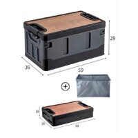 Органайзер для хранения Happy Home складной усиленный со столиком HH-006 60 л (черный) - Превью изображения №4 — Интернет-магазин Time-Shop