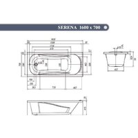Ванна Ventospa Serena LA 160x70 (с ножками и экраном) - Превью изображения №3 — Интернет-магазин Time-Shop