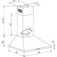 Кухонная вытяжка GrandGermes Rimini 60 (нержавеющая сталь) - Превью изображения №2 — Интернет-магазин Time-Shop