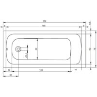 Ванна Riho Dola 170x75 BB31 (с ножками) - Превью изображения №2 — Интернет-магазин Time-Shop